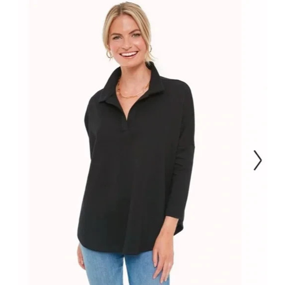 Tuckernuck x Pomander Place Black Easy Polo Swing Sweatshirt Size M/L Top - Picture 14 of 16